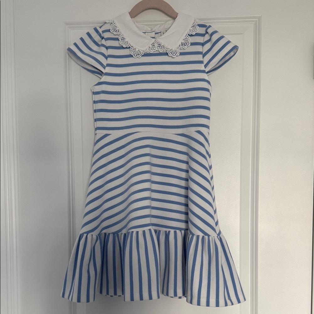Janie and Jack Blue and White Striped Kids Dress